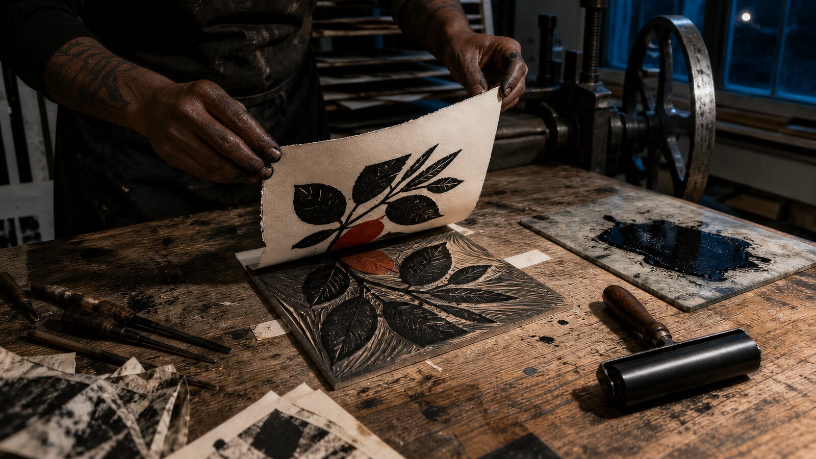 Printmaking aesthetic